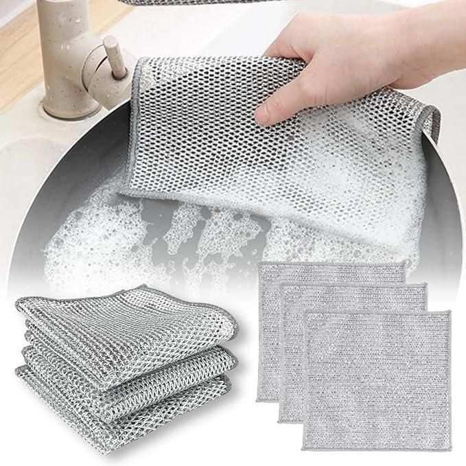 Buy Multipurpose Wire Dishwashing Rags for Wet and Dry Pack of 10