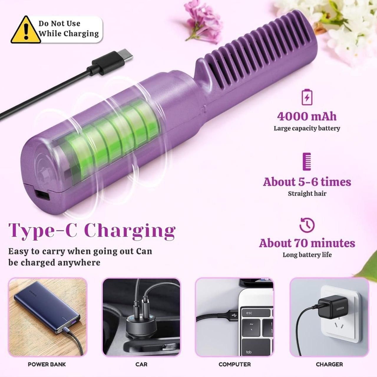 Buy Mini Portable Hair Straightener Cordless Rechargeable in India